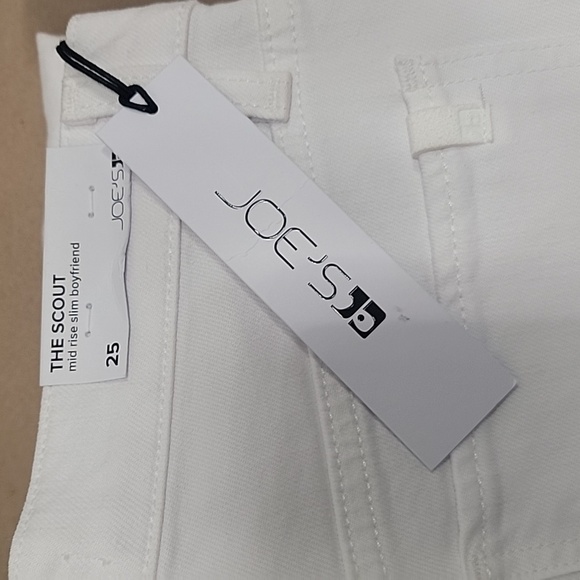 Joe's Jeans The Scout Mid Rise Slim Boyfriend Button-Fly Jeans, White, NEW w/Tag - Picture 4 of 5